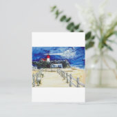 Nauset Light Conferring mit dem Mond Postkarte (Stehend Vorderseite)