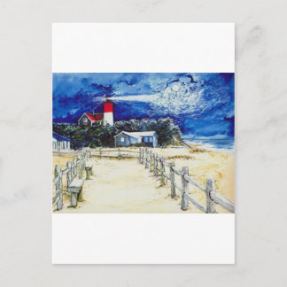 Nauset Light Conferring mit dem Mond Postkarte