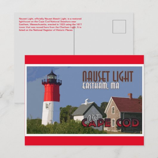 Nauset Light Vintage Postkarte (Vorne/Hinten)