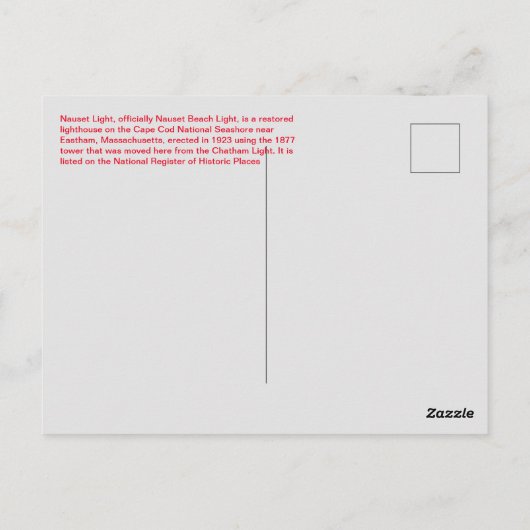 Nauset Light Vintage Postkarte (Rückseite)