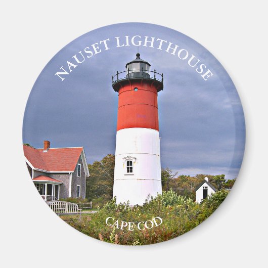 Nauset Lighthouse, Cape Cod MA Round Magnet (Vorne)