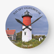 Nauset Lighthouse, Cape Cod MA Wall Clock
