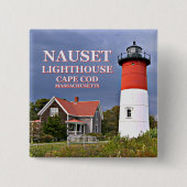 Nauset Lighthouse, Cape Cod Massachusetts Button (Vorderseite)