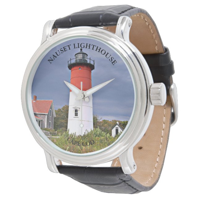 Nauset Lighthouse, Cape Cod Massachusetts eWatch Armbanduhr (Schrägansicht)