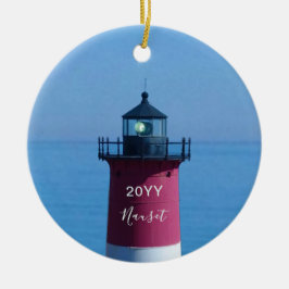 Nauset Lighthouse Dated Cape Cod Christmas Keramik Ornament