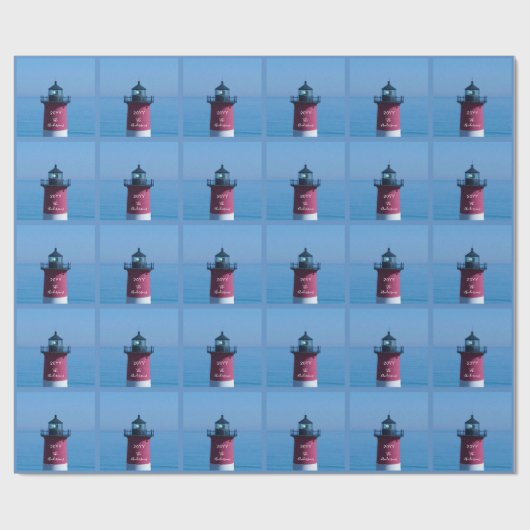 Nauset Lighthouse Dated Family Cape Cod Nautic Geschenkpapier (Flach)