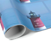 Nauset Lighthouse Dated Family Cape Cod Nautic Geschenkpapier (Rolleneckpunkt)