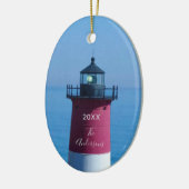 Nauset Lighthouse Dated Script Name Keramik Ornament (Links)