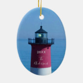 Nauset Lighthouse Dated Script Name Keramik Ornament (Hinten)