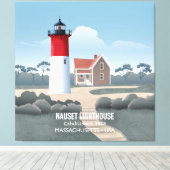 Nauset Lighthouse Leinwanddruck (Insitu (Holzboden))