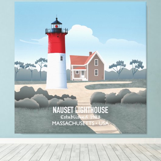 Nauset Lighthouse Leinwanddruck (Insitu (Holzboden))