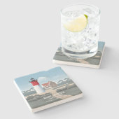 Nauset Lighthouse Steinuntersetzer (Seitenansicht)