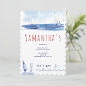 Nauti Bachelorette Weekend Nautical Boat Party Einladung (Stehend Vorderseite)