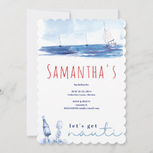 Nauti Bachelorette Weekend Nautical Boat Party Einladung