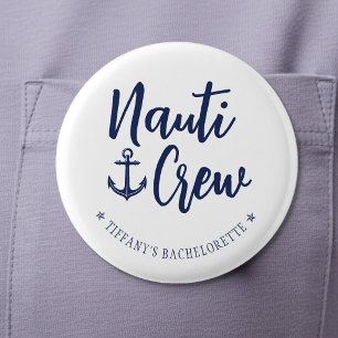 Nauti Crew Anker Nautischer Junggesellinnenabschie Button