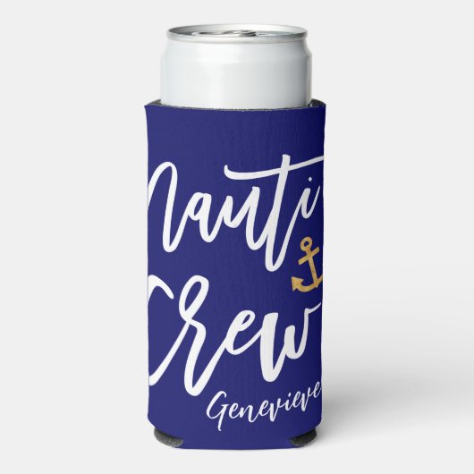 Nauti Crew Bridesmaid Beach Junggeselinnen-Abschie Selters Dosenkühler (Seltzer Rückseite)