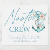 Nauti Crew Personalisiert Cruise Bachelorette Schaumweinetikett (Einzelnes Label)