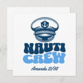 nauti crew retro blue  einladung (Vorne/Hinten)