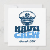 nauti crew retro blue  einladung (Vorderseite)