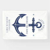 Nauti Dinge vor dem Ring Anker Junggesellenabschie Banner (Horizontal)