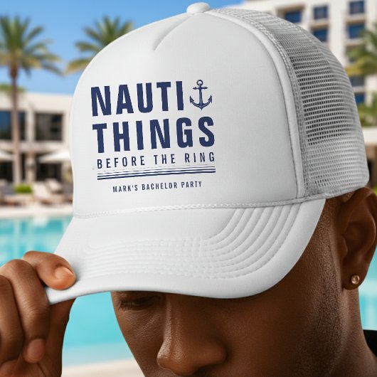 Nauti Dinge vor dem Ring Junggesellenabschied Anke Truckerkappe