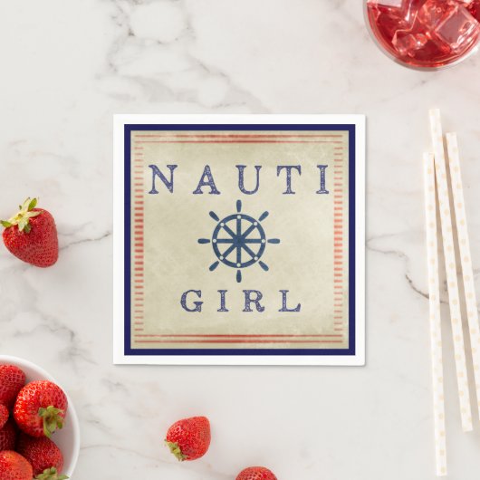 Nauti Girl Coastal Paper Napkin Serviette (Beispiel)
