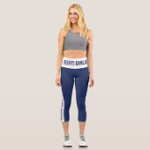 Nauti Girls Blue Striping Junggeselinnen-Abschied Capri Leggings (Vorderseite)