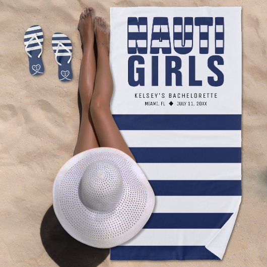 Nauti Girls Striped Nautic Junggeselinnen-Abschied Strandtuch