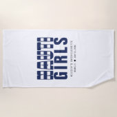 Nauti Girls White Junggeselinnen-Abschied Strandtuch (Vorderseite)