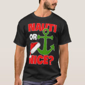 Nauti Naugty oder Nice Santa Xmas Schifffahrt Sai T-Shirt (Vorderseite)