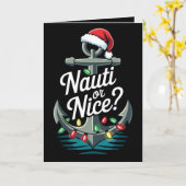 Nauti oder nette Weihnachts-Anker-Santa-Hut-Lichte Karte (Gelbe Blume)