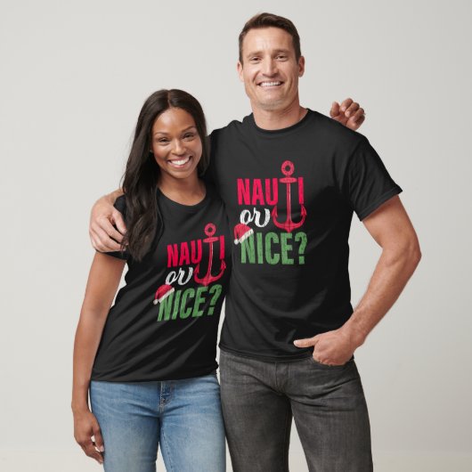 Nauti Or Nice Santa Funny Christmas In July Graphi T-Shirt (Unisex)
