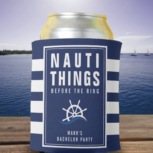 Nauti Things Junggesellenabschied Schiffsruder Bla Dosenkühler