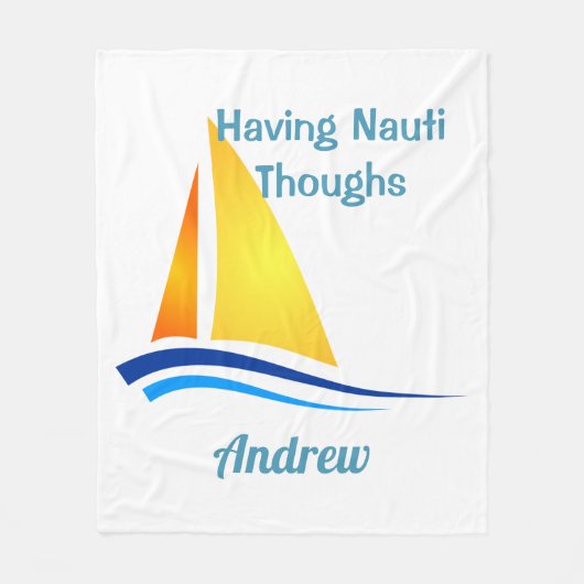 Nauti Thoughts Nautical Sailboat Fleecedecke (Vorderseite)