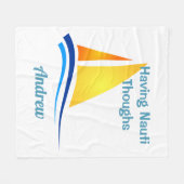 Nauti Thoughts Nautical Sailboat Fleecedecke (Vorderseite (Horizontal))