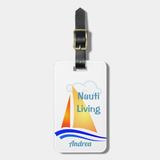 Nauti Thoughts Nautical Sailboat Gepäckanhänger (Vorderseite vertikal)