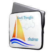 Nauti Thoughts Nautical Sailboat Laptopschutzhülle (Vorderseite Links)