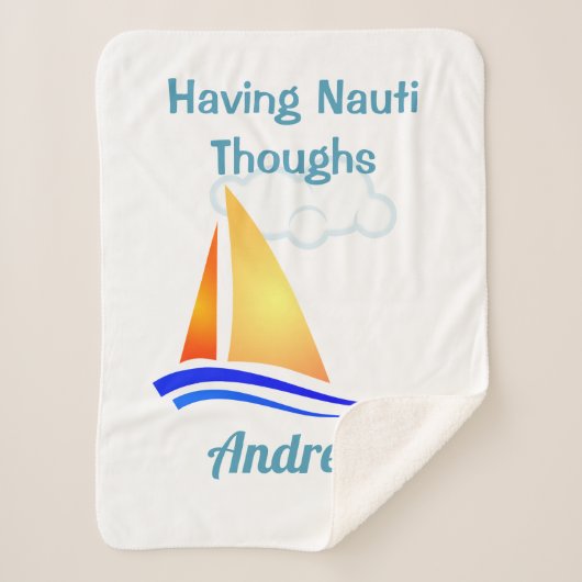 Nauti Thoughts Nautical Sailboat Sherpadecke (Vorderseite)