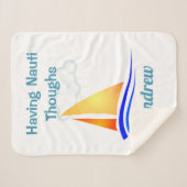 Nauti Thoughts Nautical Sailboat Sherpadecke (Vorderseite (Horizontal))