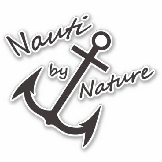 Nauti von Nature Nautical Anchor Vinyl Sticker (Vorderseite)