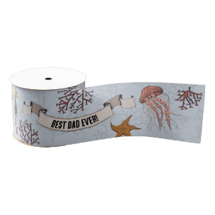 Nautic 3-Zoll-Vathers Day Personalisiert blass Ripsband