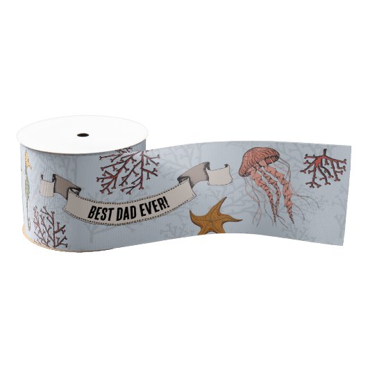 Nautic 3-Zoll-Vathers Day Personalisiert blass Ripsband (Spule)