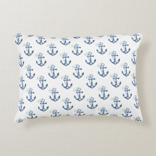 Nautic Accent Pillow   Blue Anchor Co Dekokissen