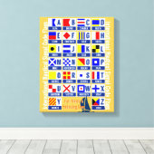 Nautic Alphabet Flags Leinwanddruck (Insitu (Holzboden))