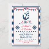 Nautic Anchor 1. Geburtstag Einladung (Vorderseite)
