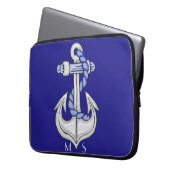 Nautic Anchor 2 Monogram Laptop Sleeve (Vorderseite Links)