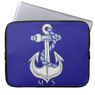 Nautic Anchor 2 Monogram Laptop Sleeve