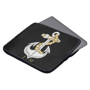 Nautic Anchor 3 Monogram Laptop Sleeve