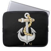 Nautic Anchor 3 Monogram Laptop Sleeve (Vorderseite)