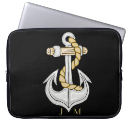 Nautic Anchor 3 Monogram Laptop Sleeve